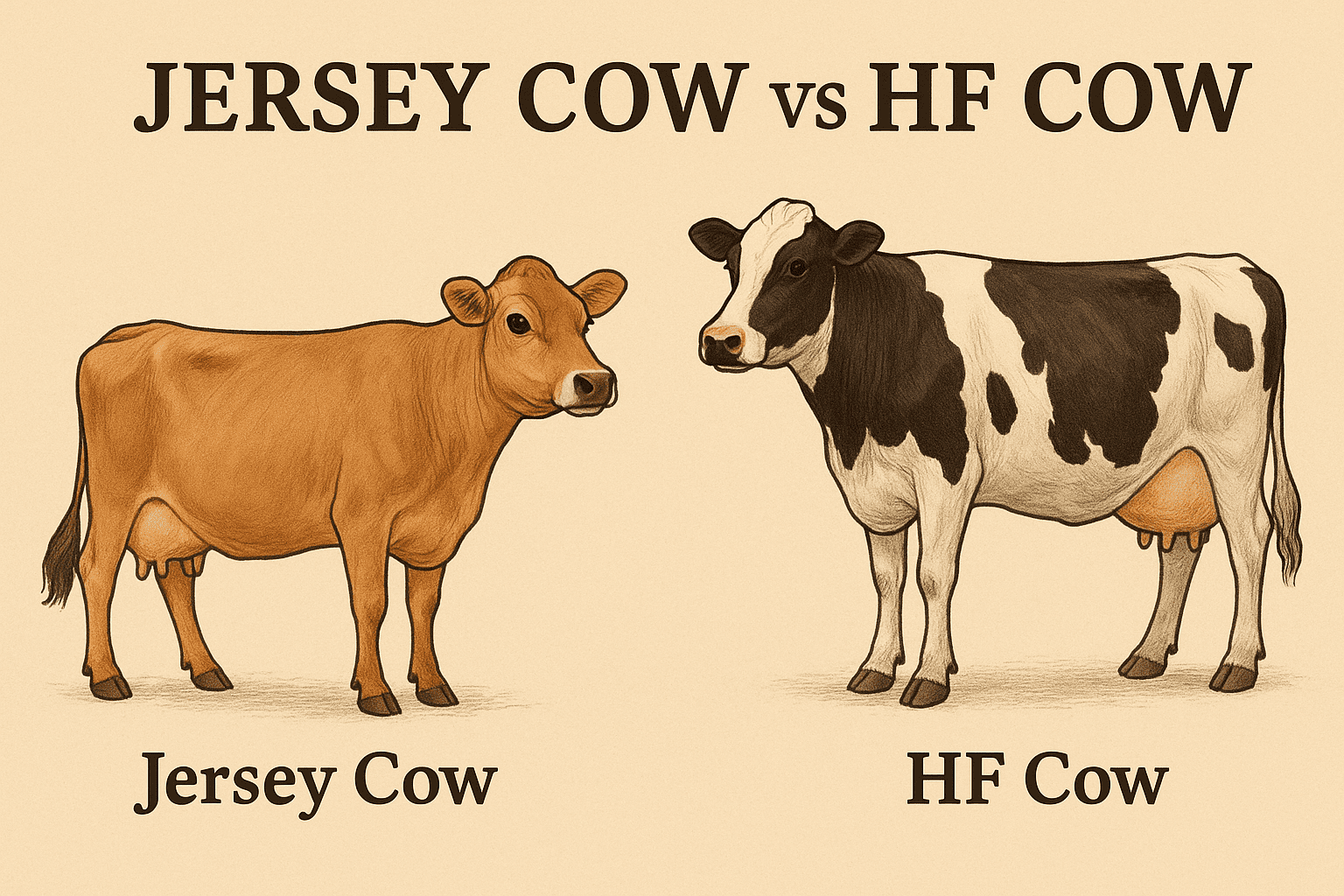 Jersey Cow vs HF Cow