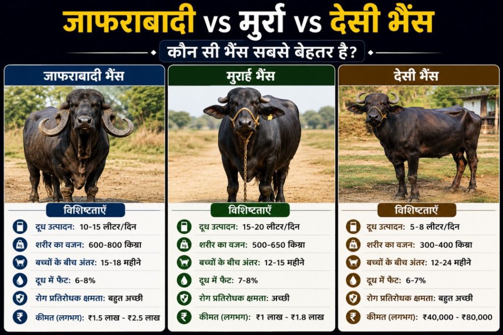 Jaffarabadi vs Murrah vs Deshi Bhains Behtar kon ?